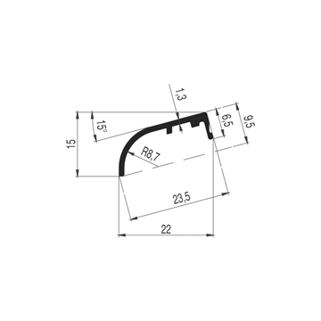 Защитный проф низа створкиLPRS22S Effector анодир  EFFECTOR S.A. LPRS22SBR BRANZ | Профили и уплотнители