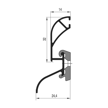 Водоотводный проф EFOS24ZBR Effector анодиров (7м) EFFECTOR S.A. EFOS24ZBRANZ | Профили и уплотнители