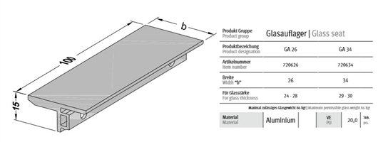 Держатель GA 34 Деревоалюминиевые системы, Профили и уплотнители
