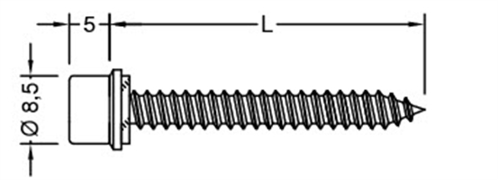 Шуруп 5,5х60 для прижимных профилей Деревоалюминиевые системы, Профили и уплотнители