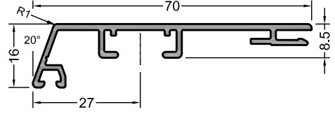 Профиль CB70.16 BLANK на коробку алюм.Cora CB70.16 RAL | Профили и уплотнители