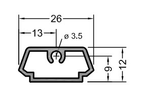 Профиль SP3026/9 BLANK на створку алюм Cora SP3026/9 RAL | Профили и уплотнители