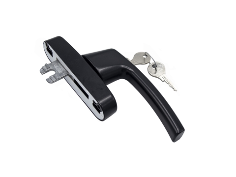 Ручка черная с ключем (ROTO Line ) ALU ROTO FRANK 378844 | Дверная фурнитура