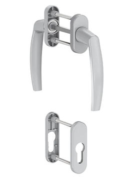 Балконный гарнитур Victory RAL9006.с накл.на сердц MEDOS 191.9006.00.45 | Оконная фурнитура
