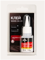 Клей в блистере MANS CA-20, 20гр.  Клеи цианакрилатные (секунда), Клея